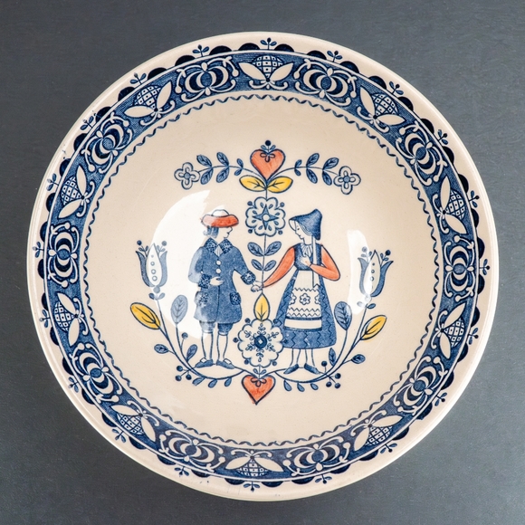 Set of 2 vintage Staffirdshire Old Granite Hearts &Flowers cereal bowls - Picture 1 of 4